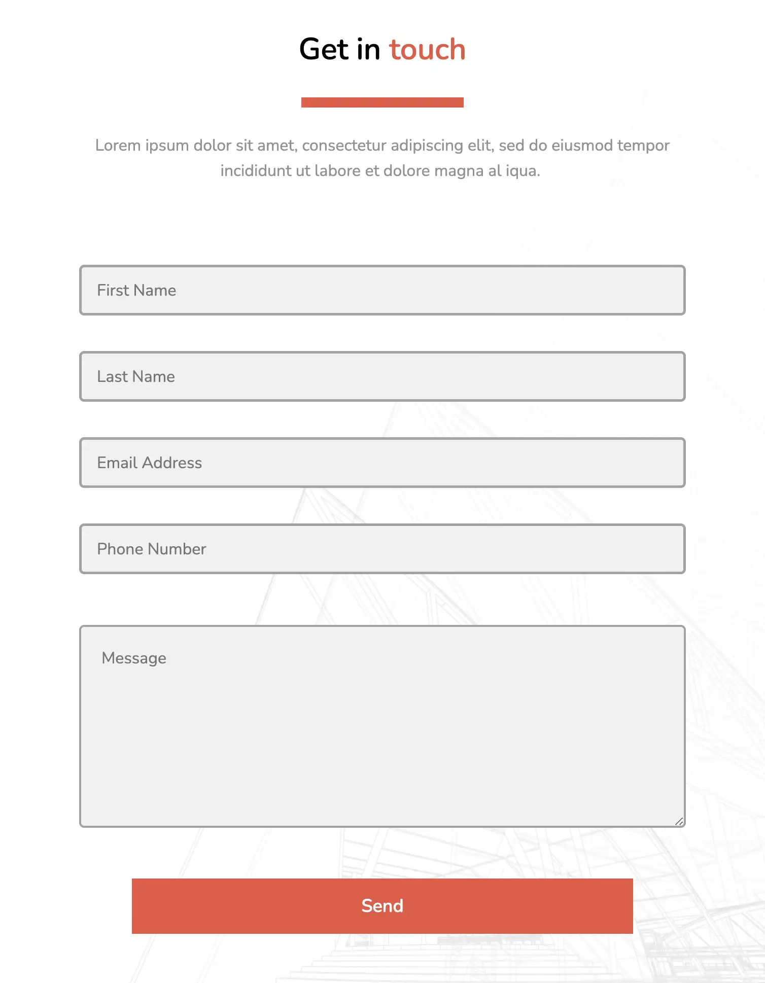 Contact designs for websites: Trendy Contact Form Tablet